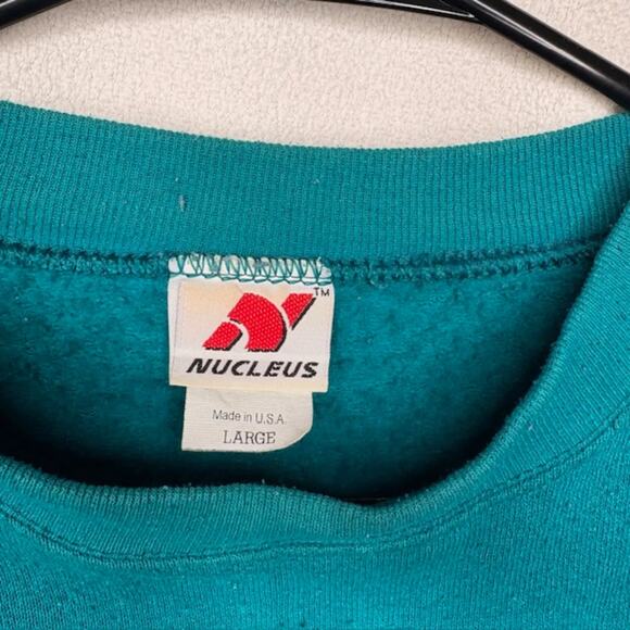 90s teal Crewneck Sweatshirt – (Unisex Large) - Picture 4 of 5